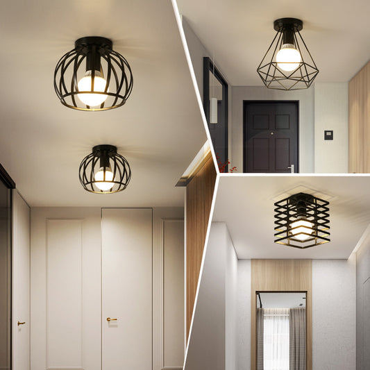 Modern Geometric Iron Ceiling Light