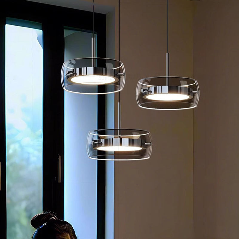 Modern Glass Three-Light Dining Room Chandelier