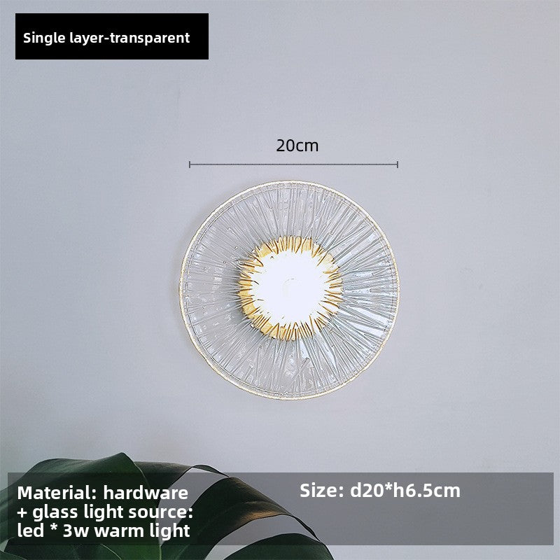 Modern Glass Wall Lamp LED Bedroom Living Room Lighting
