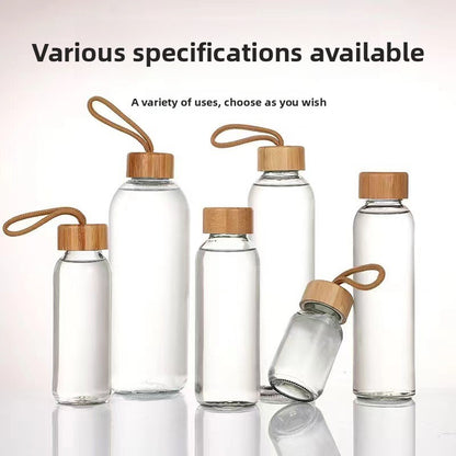 Modern Glass Water Cup with Bamboo Lid