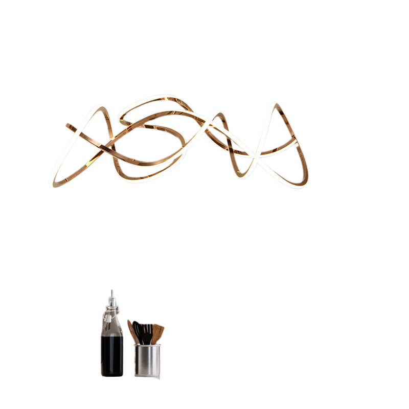 Modern Golden Wave Line LED Chandelier