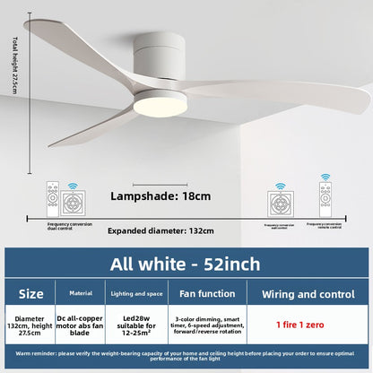Modern Integrated Ceiling Fan with Light