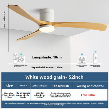 Modern Integrated Ceiling Fan with Light
