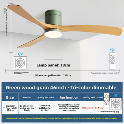 Modern Integrated Ceiling Fan with Light