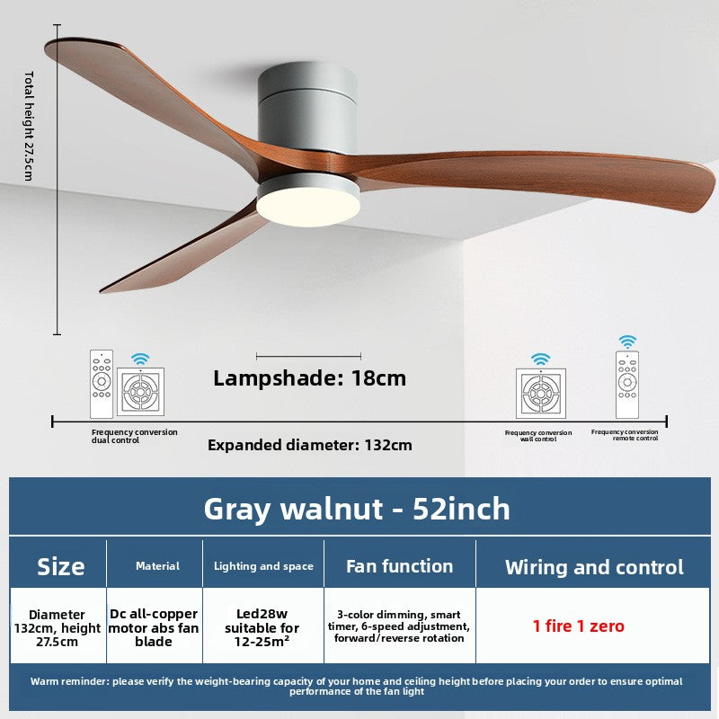 Modern Integrated Ceiling Fan with Light Remote Control
