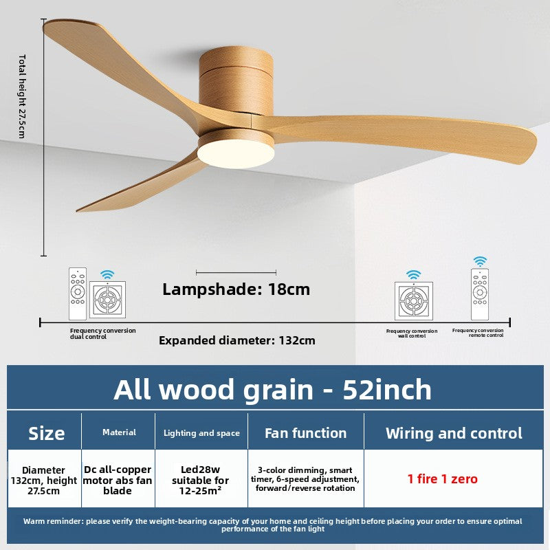 Modern Integrated Ceiling Fan with Light Remote Control
