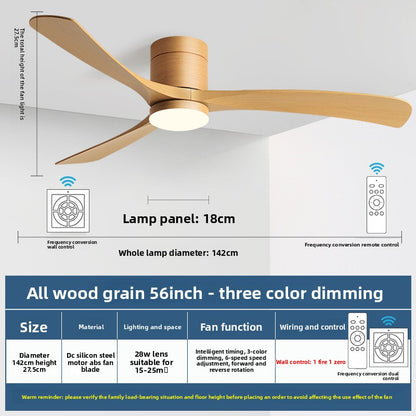 Modern Integrated Ceiling Fan with Light Remote Control