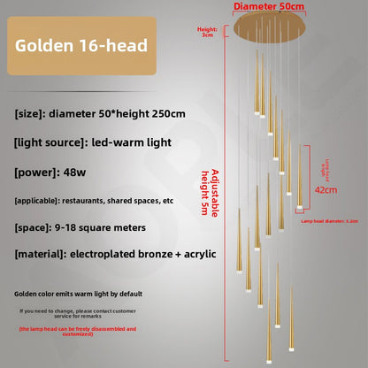 Modern Iron LED Chandelier for Living Room and Staircase