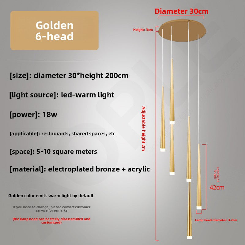 Modern Iron LED Chandelier for Living Room and Staircase