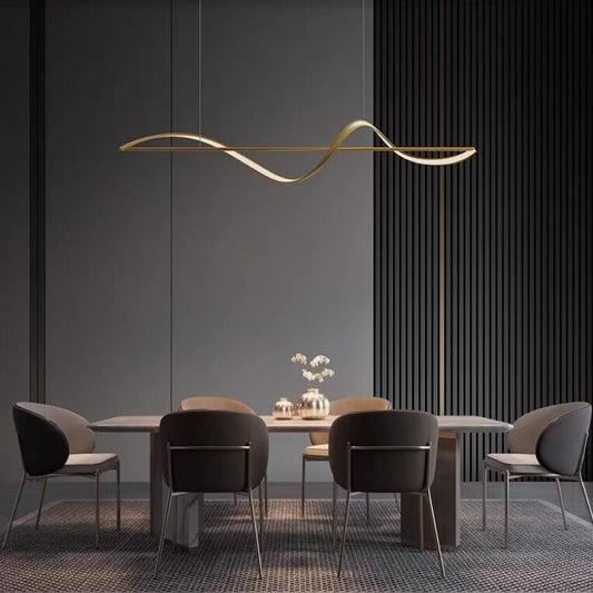 Modern LED Chandelier for Dining Room with Adjustable Height