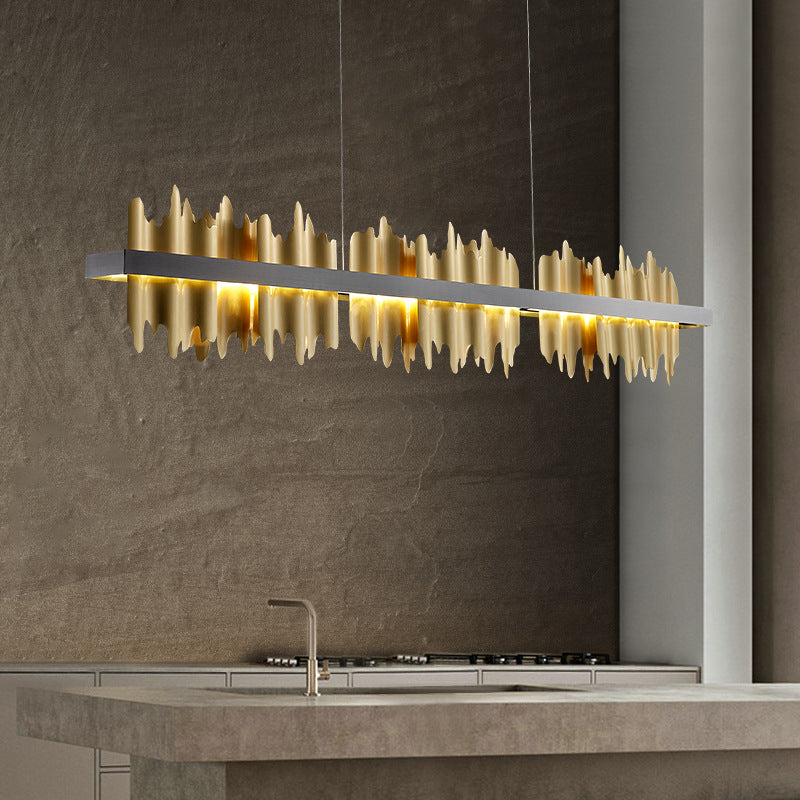 Modern LED Glass Chandelier with Stepless Dimming for Dining Room
