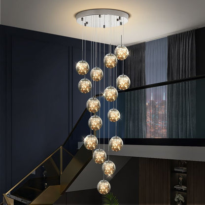 Modern LED Gypsophila Staircase Chandelier