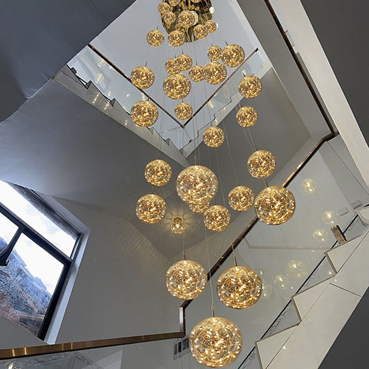 Modern LED Gypsophila Staircase Chandelier