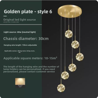 Modern LED Gypsophila Staircase Chandelier