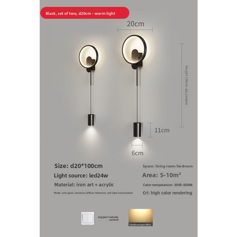Modern LED Wall Lamp with Remote Control