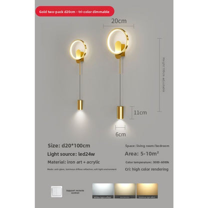Modern LED Wall Lamp with Remote Control