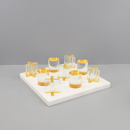 Modern Marble Crystal Chessboard Decor