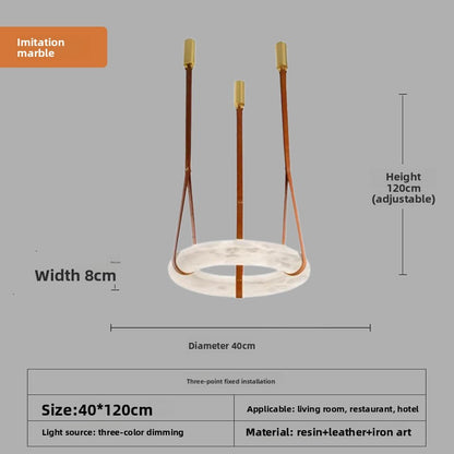 Modern Marble Effect LED Chandelier with Remote Control