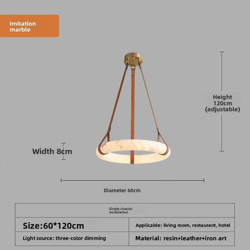 Modern Marble Effect LED Chandelier with Remote Control