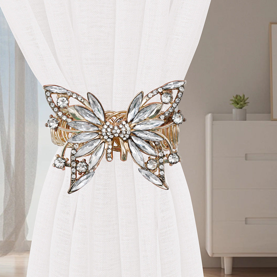 Modern Metal Butterfly Curtain Strap Spring Buckle