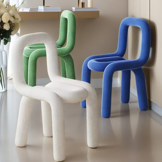Modern Minimalist Home-use Ergonomic Backrest Chair in Velvet
