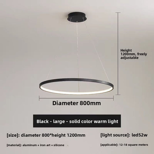 Modern Minimalist Ring Chandelier with Remote Control