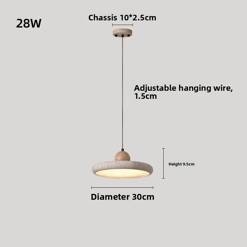Modern Minimalist Travertine Stone LED Chandelier