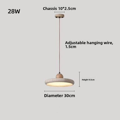 Modern Minimalist Travertine Stone LED Chandelier
