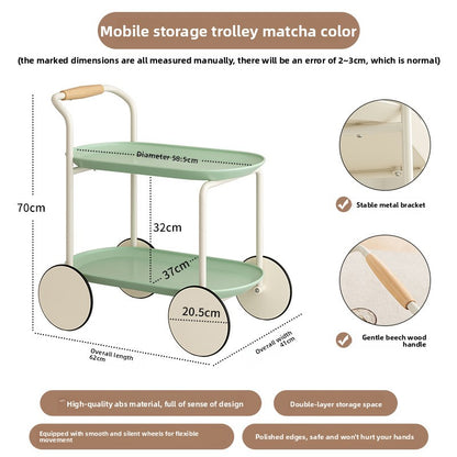 Modern Mobile Side Table with Storage