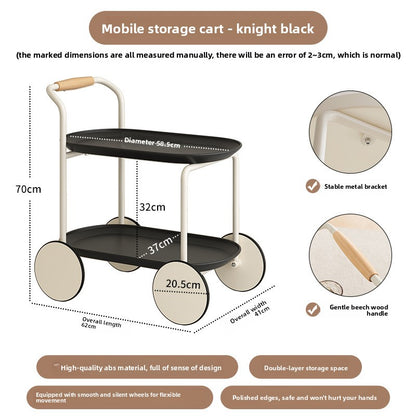 Modern Mobile Side Table with Storage