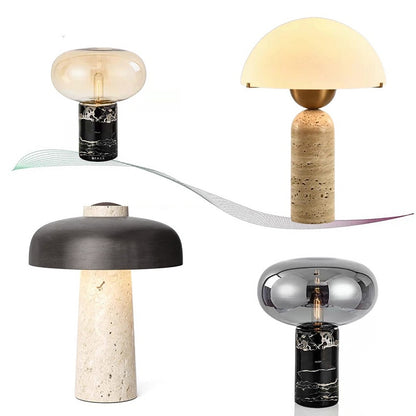 Modern Mushroom Table Lamp with Glass Shade