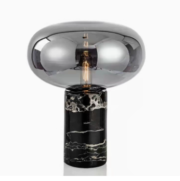 Modern Mushroom Table Lamp with Glass Shade