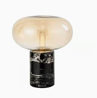 Modern Mushroom Table Lamp with Glass Shade