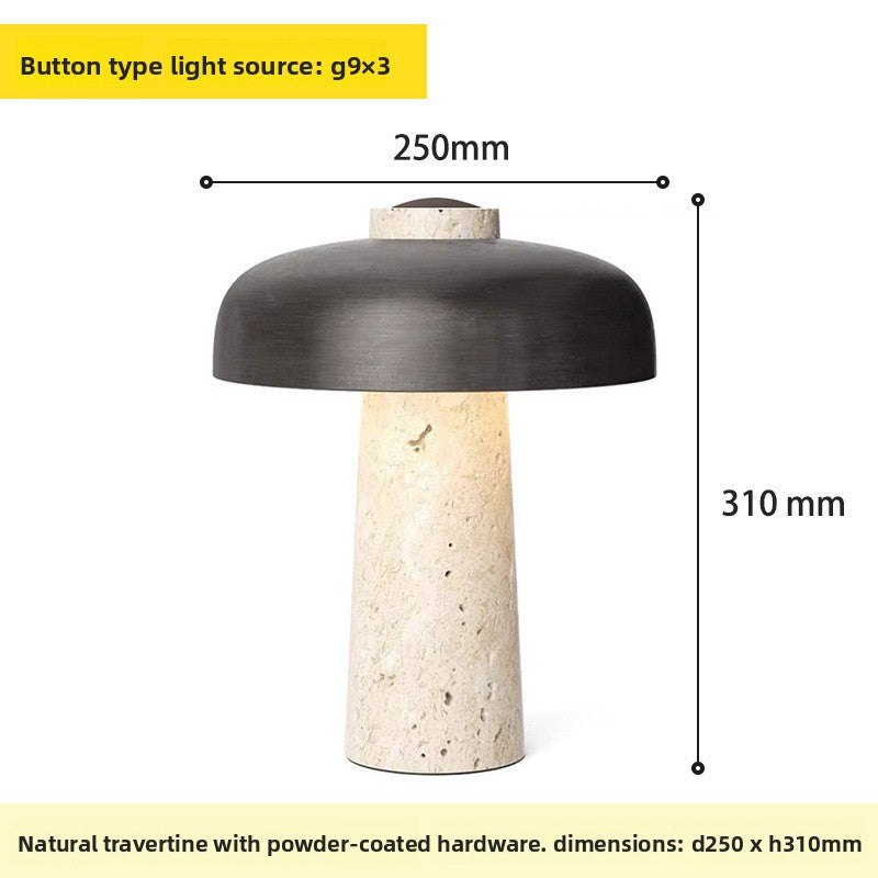 Modern Mushroom Table Lamp with Glass Shade