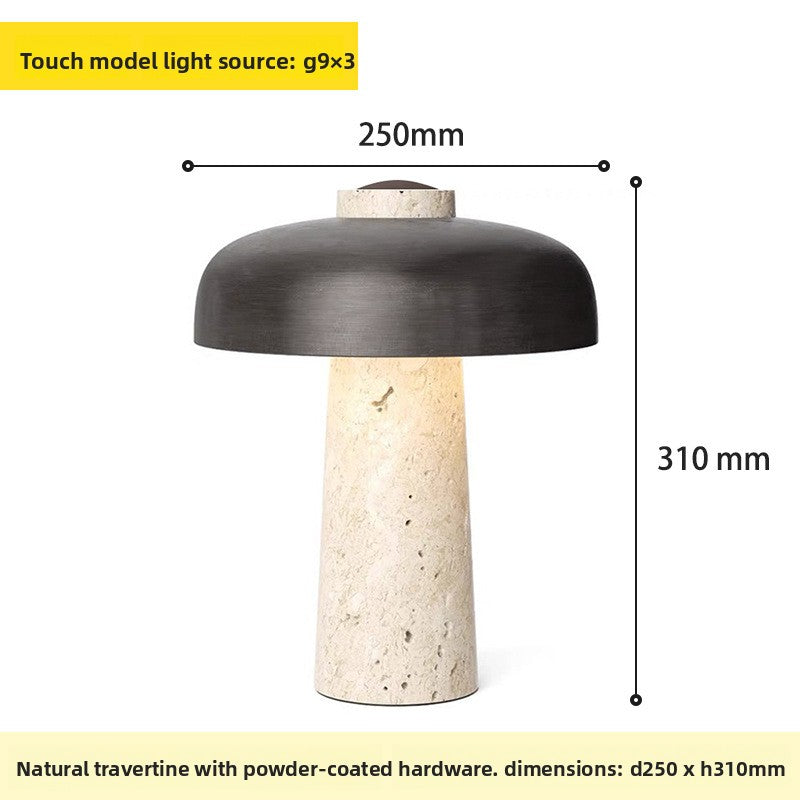 Modern Mushroom Table Lamp with Glass Shade