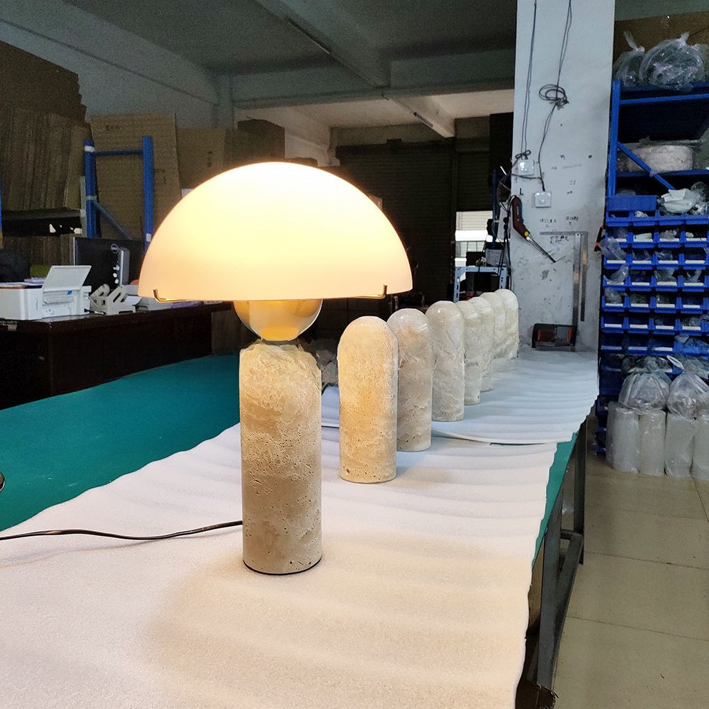 Modern Mushroom Table Lamp with Glass Shade