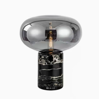 Modern Mushroom Table Lamp with Glass Shade