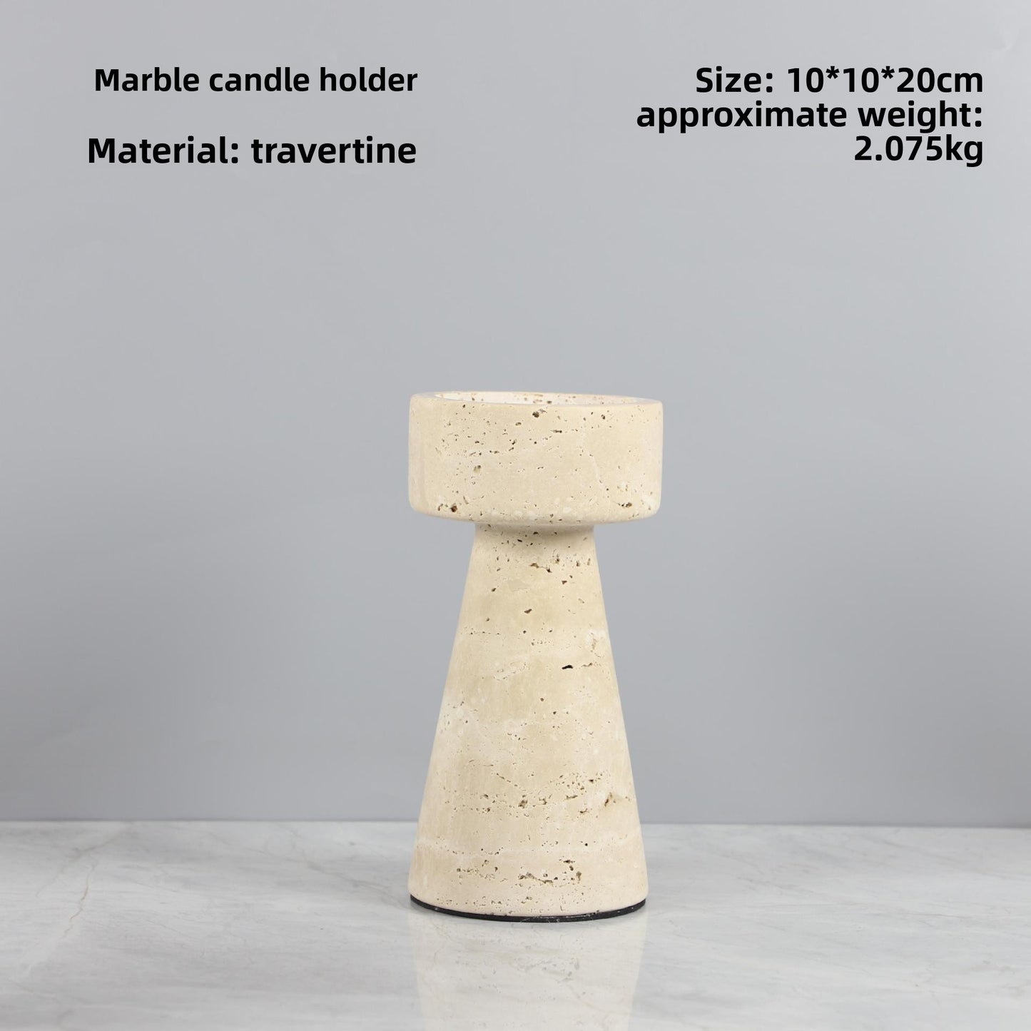 Modern Natural Travertine Candle Holder