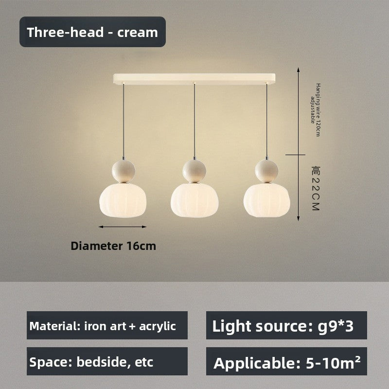 Modern Nordic Hanging Chandelier Pumpkin Design Adjustable Height
