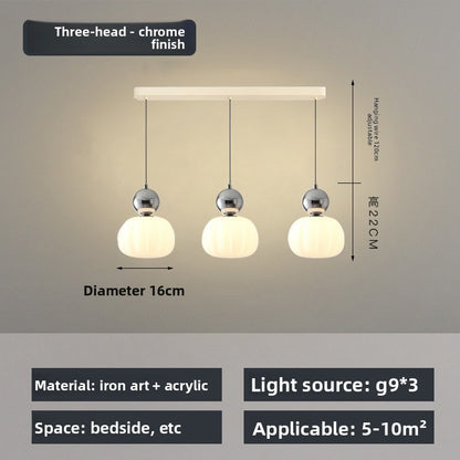 Modern Nordic Hanging Chandelier Pumpkin Design Adjustable Height