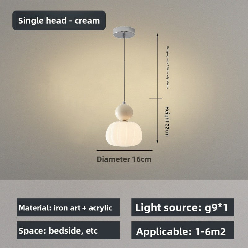 Modern Nordic Hanging Chandelier Pumpkin Design Adjustable Height