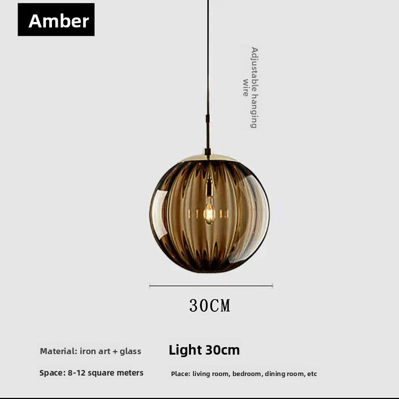 Modern Nordic Watergrain Glass LED Pendant Lamp
