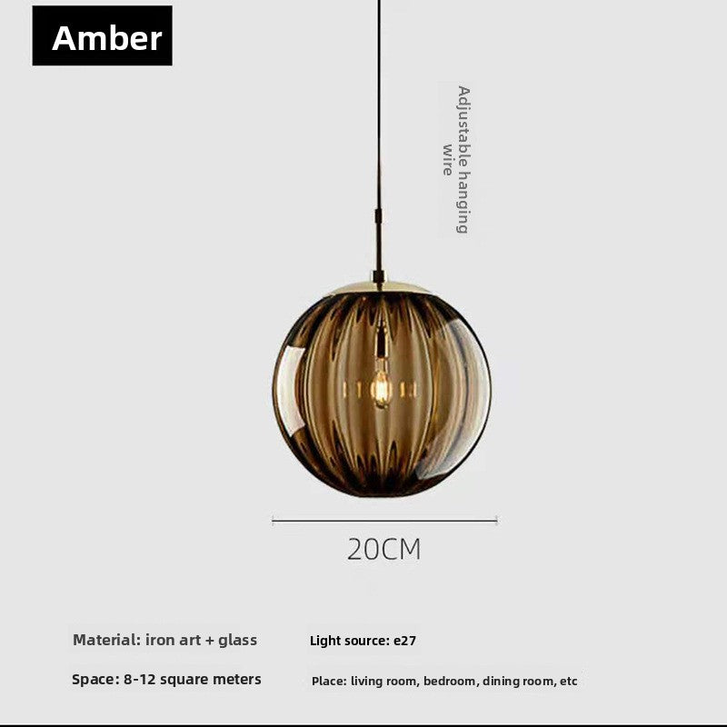 Modern Nordic Watergrain Glass LED Pendant Lamp