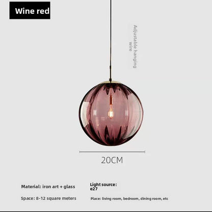 Modern Nordic Watergrain Glass LED Pendant Lamp