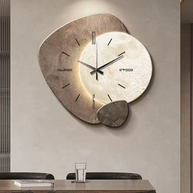 Modern Oval Wall Clock with Quartz Movement