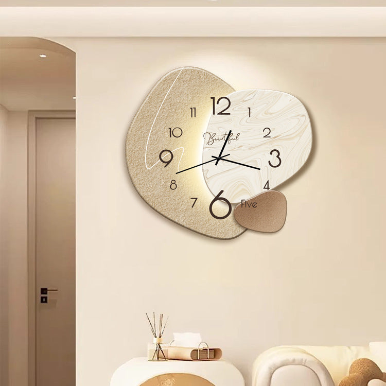 Modern Oval Wall Clock with Quartz Movement