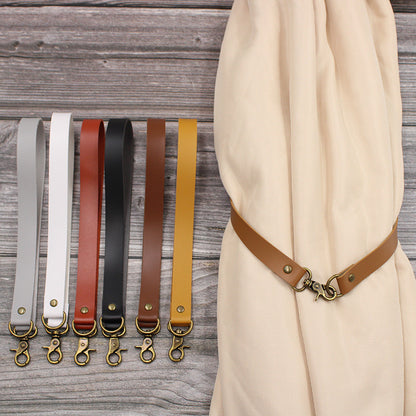 Modern PU Leather Curtain Tie Backs Buckle Straps for Living Room Hall Door