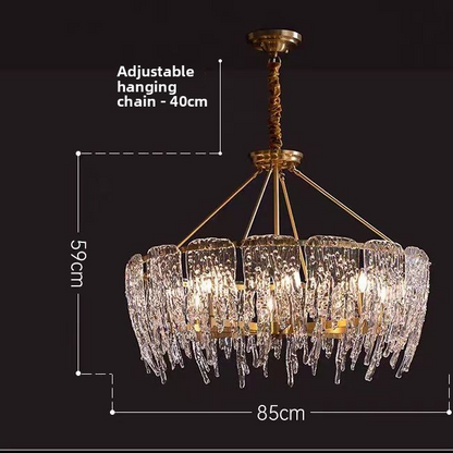 Modern Rectangular Copper Chandelier LED Dining Room Light