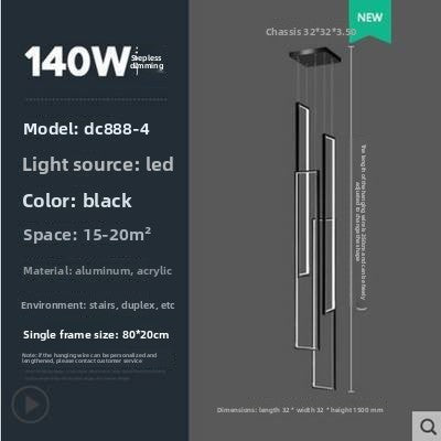 Modern Rectangular LED Chandelier