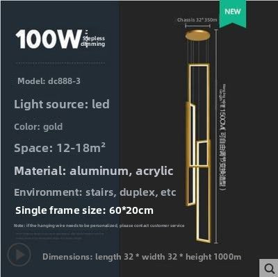 Modern Rectangular LED Chandelier